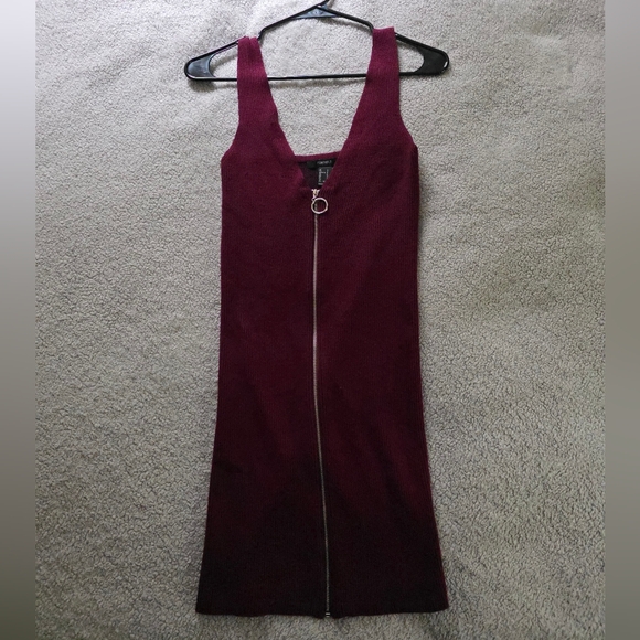 Forever 21 Burgundy Zip-Front Mini Dress - Picture 2 of 3